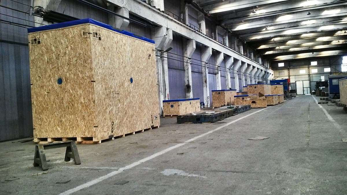 Sea-freight crates ready for shipping